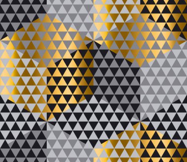 gold and black geometry hexagon seamless fabric sample. geometri clipart