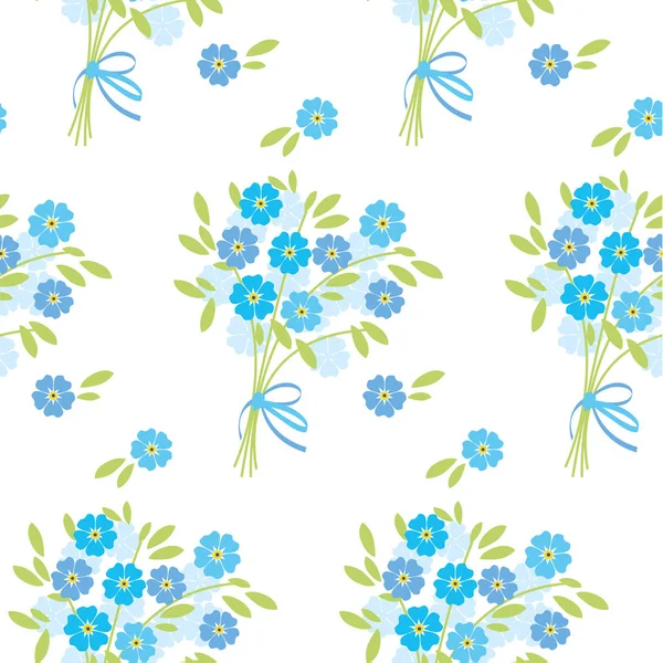 Blaue zarte Vergissmeinnicht-Blumen im Retro-Stil. elegant naiv — Stockvektor