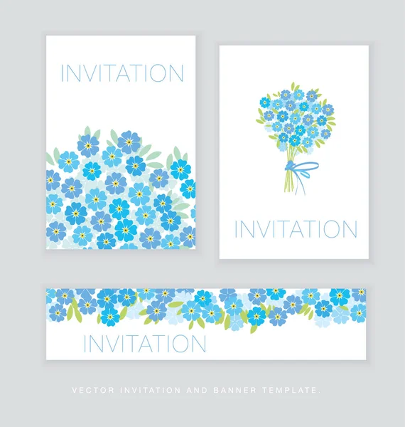 Modelo de cartão de convite flor primavera. simples elegante floral v — Vetor de Stock