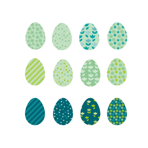 Ícones de ovos de Páscoa. Ilustração vetorial. Ovos de Páscoa de Páscoa h — Vetor de Stock