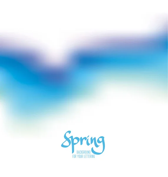抽象的な背景ぼやけている青い色、水彩風、春 — ストックベクタ