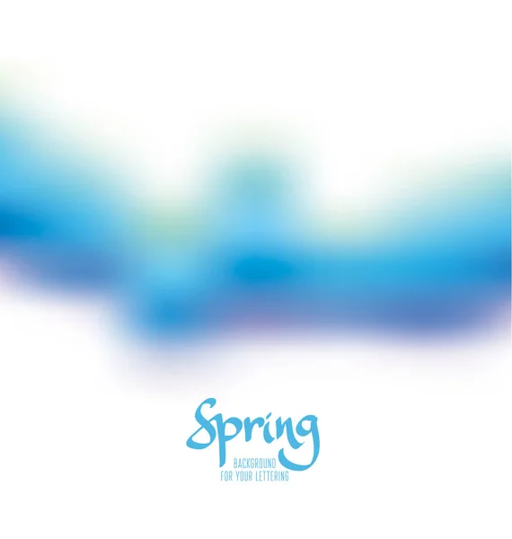 Abstrato azul cor borrada fundo, estilo aquarela, primavera — Vetor de Stock