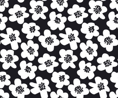 siyah ve beyaz yaz çiçek vektör çizim 60 retro'ların içinde s