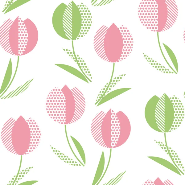 Dekorativní Tulipán květ vzor bezešvé. — Stockový vektor