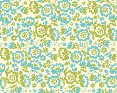 Pastel renkli retro tarzı yaz çiçek seamless modeli. Flor