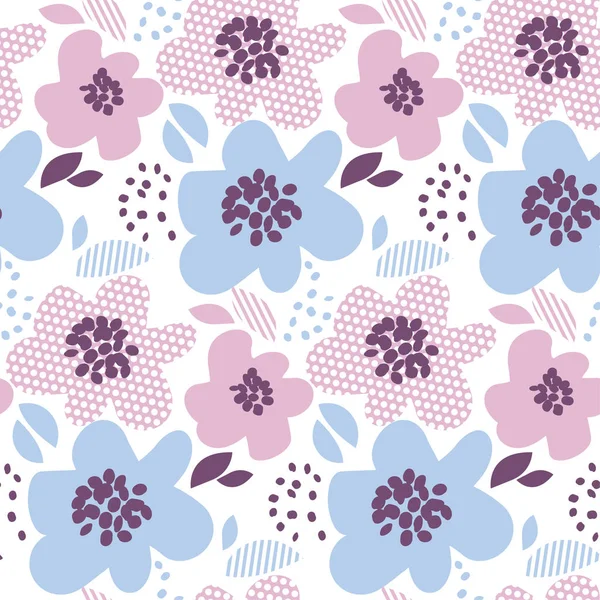 Tender color abstracto floral patrón sin costura en estilo de geometría . — Vector de stock