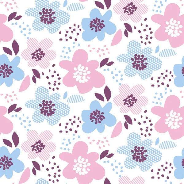 Tender color abstracto floral patrón sin costura en estilo de geometría . — Vector de stock