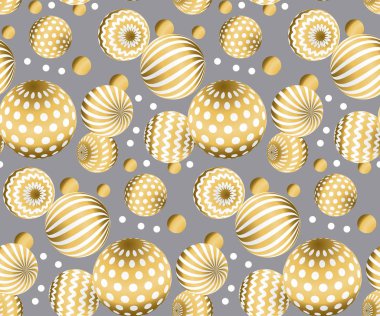 Soyut seamless modeli altın xmas renkli boncuklar. Kavram bağırma