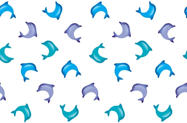 Abstrakta dolphin sömlösa mönster i kid-stil anbud pastell col — Stock vektor