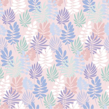 İhale mor ve pembe renkli tropikal yaprak seamless modeli. D