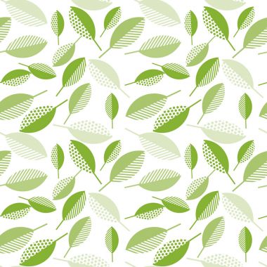 Bahar yeşil yaprakları vektör çizim wight backgr üzerinde soyut