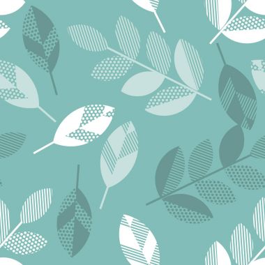 Bahar çiçek seamless modeli yaprakları ile. soyut modern geo