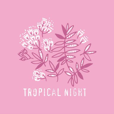 Modern çiçek tasarım tropikal soyut kalıyor. Modern önemli