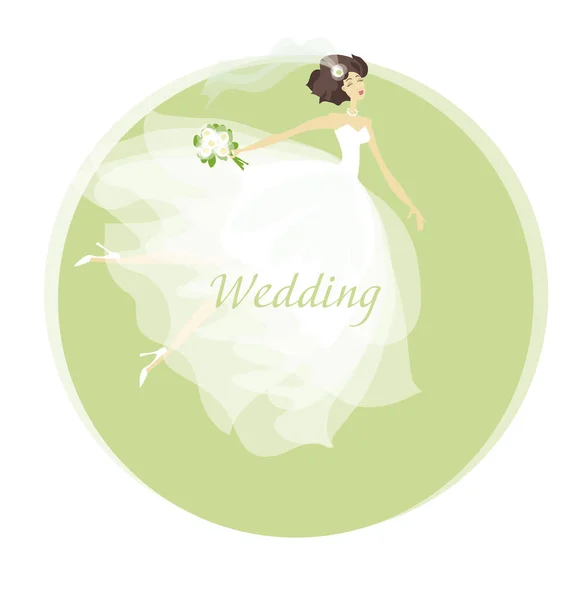 Braut Brautkleid Konzept Vektor Illustration. Frühlingspastell — Stockvektor