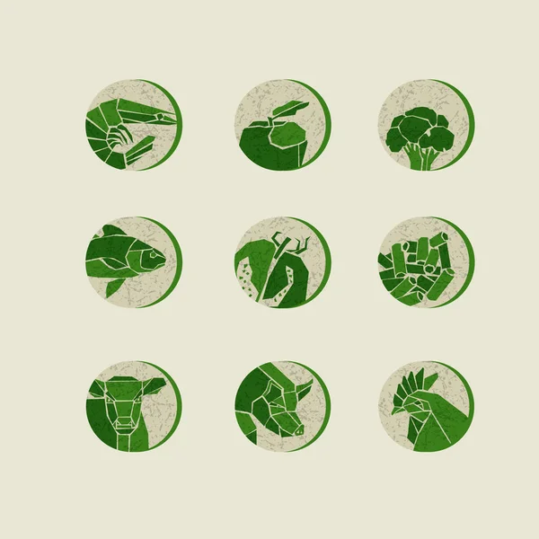 Conceito geometria estilo alimento ícone vetor ilustração . —  Vetores de Stock