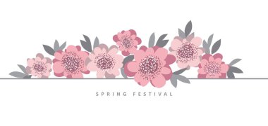 Basit çiçek peyzaj kompozisyon üstbilgi, kartı, arka plan için