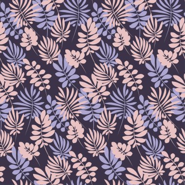 tropikal yaprak seamless modeli basit düz tarzı. yüzey d