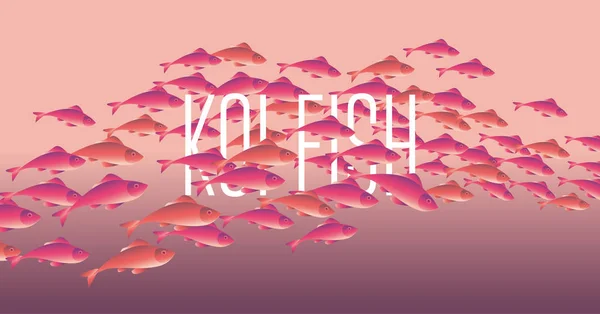 Red koi-fish vetor ilustração para cabeçalho, web, impressão, cartão e — Vetor de Stock