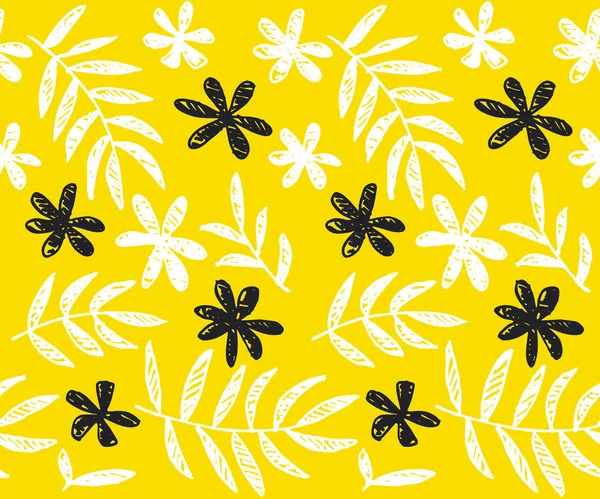 Tropischen Sommer Konzept floralen nahtlosen Muster. Oberflächengestaltung — Stockvektor