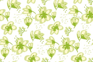 Yüzey tasarımı için çiçek seamless modeli: kağıt, arka plan, kumaş sarma. Soyut el elma çiçeği vektör çizim çekilmiş. Bahar ağacı çiçek tasarım öğesi baskı ve web projeleri için.  