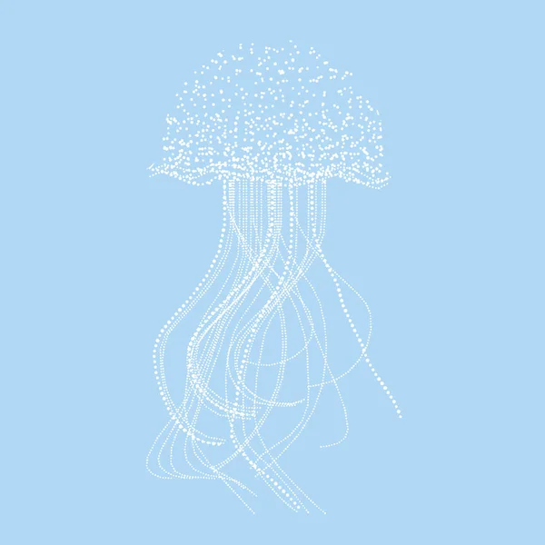 Έννοια αφηρημένη μέδουσες διανυσματικά εικονογράφηση. Κομψό στυλ κουκκίδας χλωμό χρώμα φως εικόνας για θαλάσσια εμπνευσμένο σχεδιασμό — Διανυσματικό Αρχείο