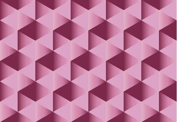 别致的包装纸纸无缝模式与三维矩形幻想。亮粉色几何抽象可重复的主题。几何女性壁纸图. — 图库矢量图片