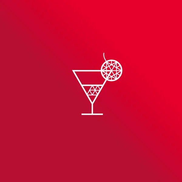 几何钻石设计元素在鸡尾酒形状为酒吧标志、 图标、 符号的概念。辉煌的饮料线风格矢量图 — 图库矢量图片
