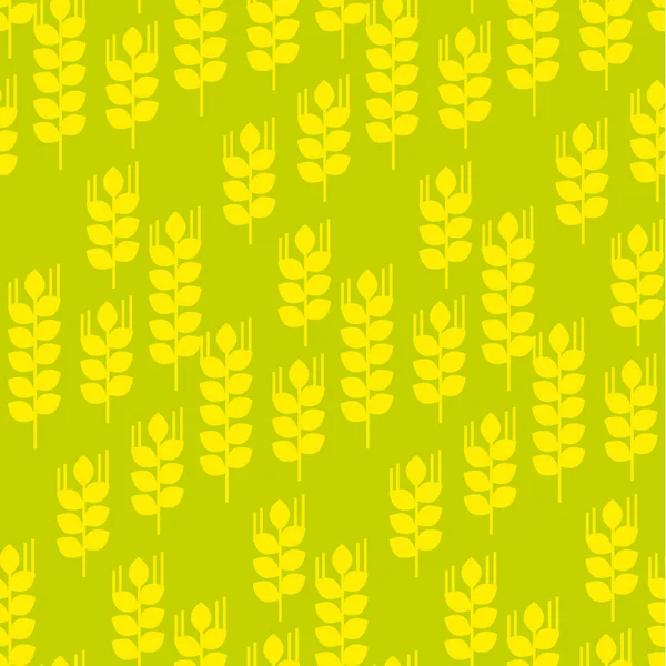 Vektornahtloses Muster mit Weizenähren und -körnern. Geometrie-Konzept modernes wiederholbares Motiv. — Stockvektor