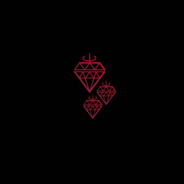 Geometrie diamond designový prvek v jahodové formě pro koncept loga, ikony, symbol. brilantní čáry styl vektorové ilustrace — Stockový vektor