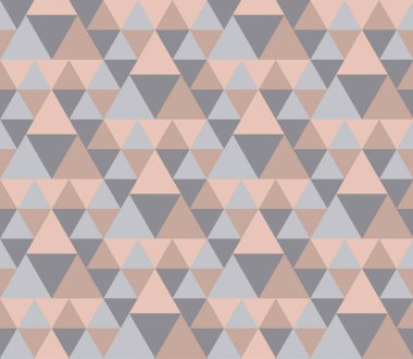 Modern stil vektör çizim yüzey tasarımı için. Doğal bej ve gri renklerde üçgen motifi ile soyut seamless modeli.