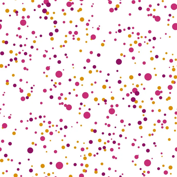 Concept funny color dots seamless pattern. Vector illustration for surface design, background, wrapping paper. Color dots random motif. — Stock Vector