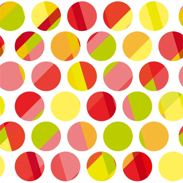 Polka dot motif modern concept vector illustration. Colorful round shape seamless pattern for wrapping paper, background, web and print projects. — Stock Vector