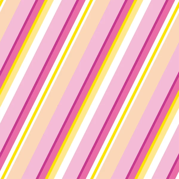 Ilustración vectorial de motivos clásicos de rayas rosa y amarilla. Forma de línea diagonal colorida patrón sin costura para papel de envolver, fondo, tela, diseño de superficie . — Archivo Imágenes Vectoriales