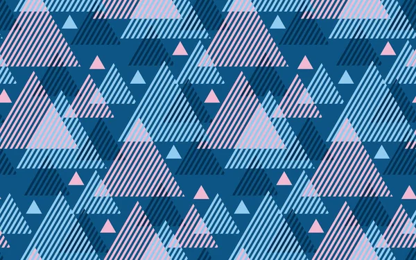 冬色モダン ベクトル図表面設計のため。ストライプの三角形をモチーフにした抽象的なシームレス パターン. — ストックベクタ