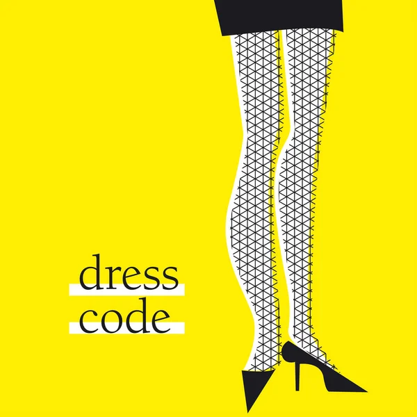 Caricatura de piernas de mujer amarilla y negra para póster, portada, tarjeta. Ilustración vectorial creativa . — Vector de stock