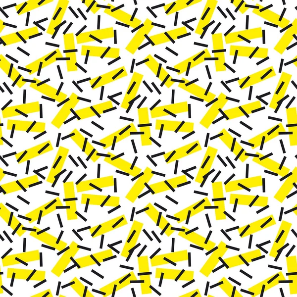 Conception moderne de surface d'illustration vectorielle de motif sans couture de géométrie pour l'impression et le Web. Motif de style post-moderniste Memphis. Pop art échantillon de tissu reproductible . — Image vectorielle