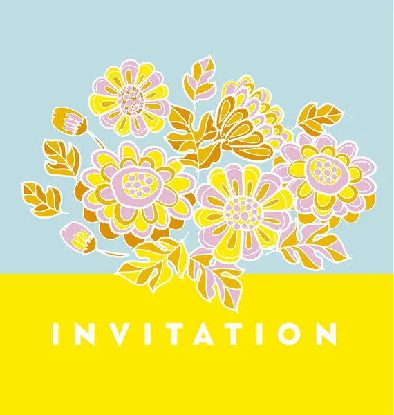 Modern summer pale color floral pattern vector illustration. Print and web surface design template for card, invitation, poster — Stock Vector