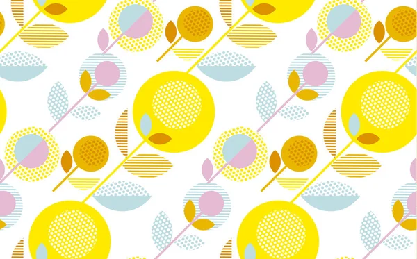 Сучасний літній блідо-кольоровий квітковий безшовний візерунок Векторні ілюстрації. Друк та дизайн веб-поверхні для тла, обгорткового паперу, тканини — стоковий вектор