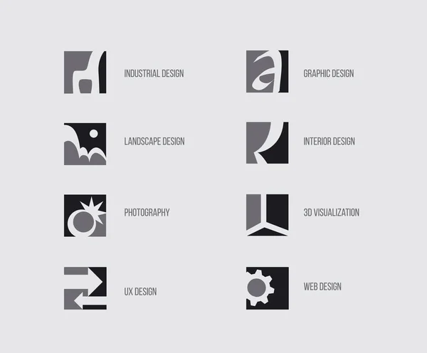 Простой современный дизайн иконка направления набор для образования, HR, работы. векторная иллюстрация для веб-дизайна и дизайна печати — стоковый вектор