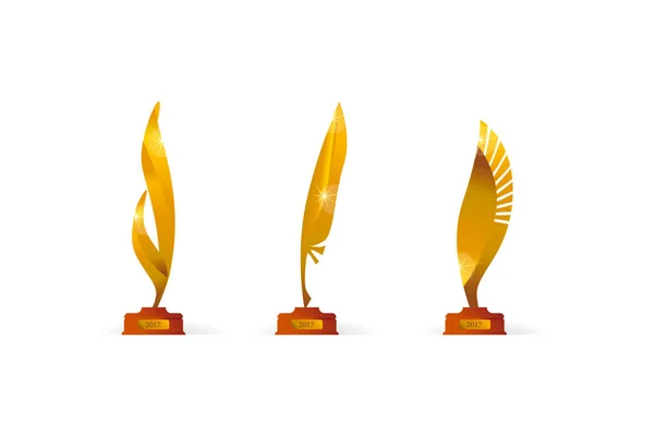 Βραβείο τιμής χρυσού σύνολο συμβόλων σε σχήμα φτερών ή τα φτερά. Vector εικονογράφηση για web και εκτύπωση σχεδιασμός — Διανυσματικό Αρχείο