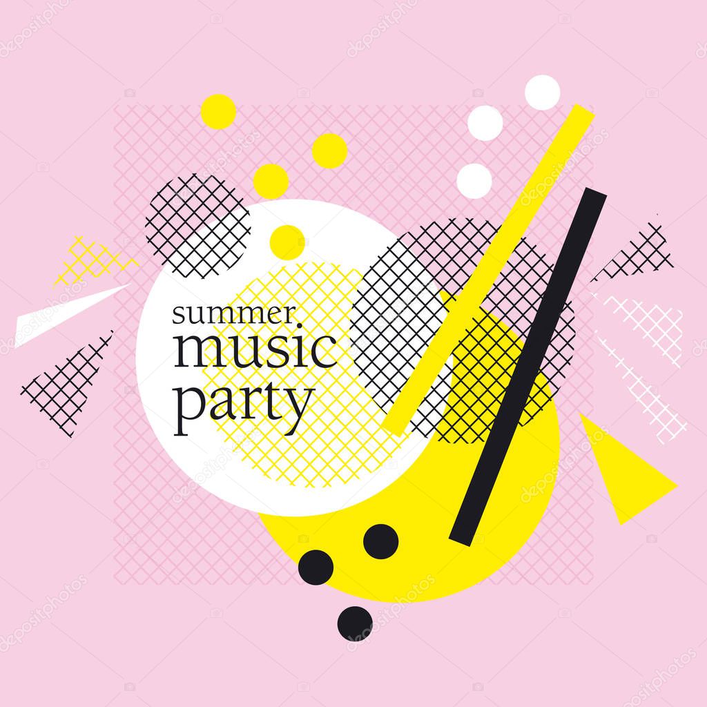 concept modern abstract party poster vector illustration. Print and web design template for summer concert, party, invitation, card 