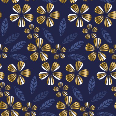 Lüks altın stil tropikal bırakın ve çiçek öğesi için Festival tasarım. geometri çiçek seamless modeli yüzey tasarımı için.
