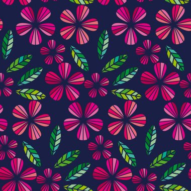 dekoratif yaprakları ve çiçek tasarım öğesi. geometri çiçek tropikal seamless modeli yüzey tasarımı için.
