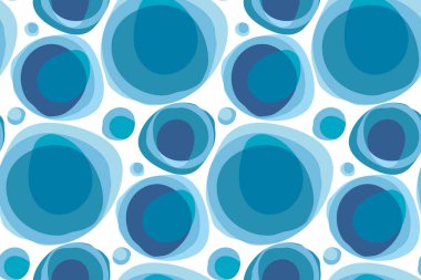 mavi su balonu doğal formu dekoratif arka plan. vektör seamless modeli için yüzey tasarımı, kumaş, kağıt ambalaj