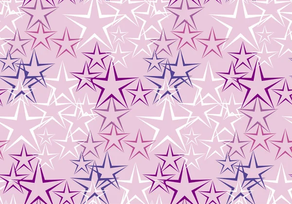 Five rayed star decorative background. vector seamless pattern for surface design, fabric, wrapping paper — Stock Vector