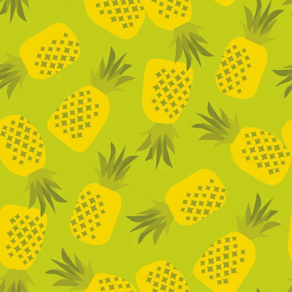 Nyári dekorációs ananász varrat nélküli mintát felület tervezése. vektoros illusztráció hűvös nyári gyümölcsök, szövet, háttér, poszter, csomagolópapír — Stock Vector