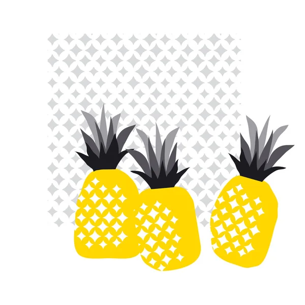 Estate astratto decorativo ananas schizzo elemento di design. illustrazione vettoriale di frutta fresca estiva — Vettoriale Stock