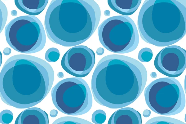 Blue water bubble natural form decorative background. vector seamless pattern for surface design, fabric, wrapping paper — Stock Vector