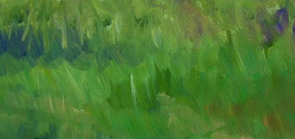 Green grass paint texture. Hand drawn background. Raster illustration. — Stock Photo, Image