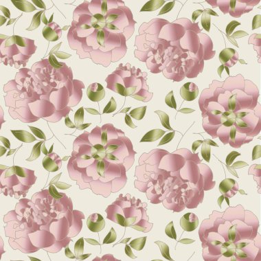 zarif çiçek seamless modeli ambalaj kağıt, kumaş, arka plan için. Şakayık sketch vektör çizim. yüzey tasarımı için elle çizilmiş bahar çiçek kroki.  